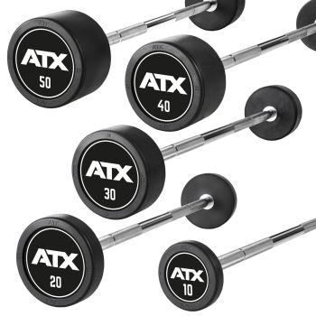 PRO-Style - Straight Bar / Kompaktlanghanteln – gummiert 10 – 50 kg - mit ATX Logo